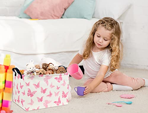 Image of Rectangular Butterfly Basket Kids Baby Storage Basket Cute Toy Storage Bin Organizer Shelf Boom Room Decor(Butterfly)