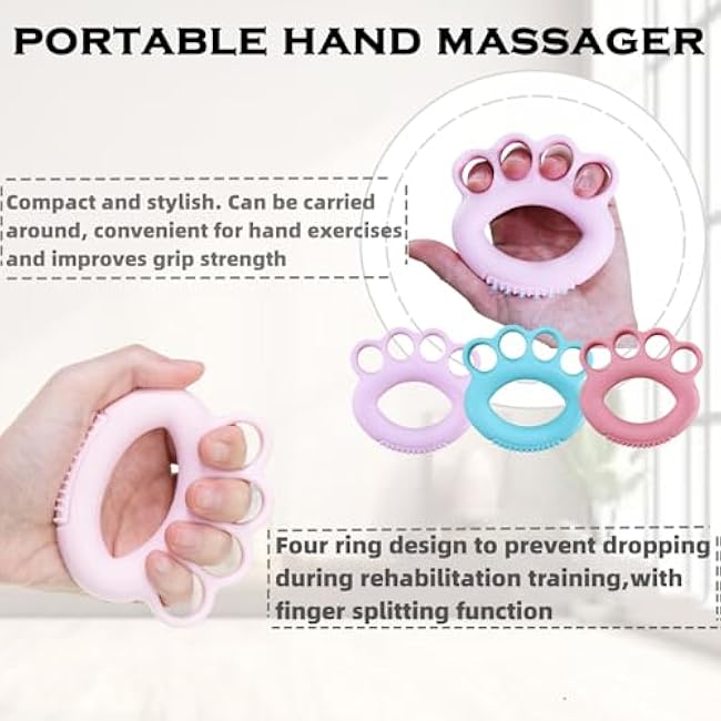 DEEYOTA Finger Exerciser & Hand Strengthener Rehab,Hand Exercisers for Therapy,Hand Exerciser,Grip Exerciser Hand Strengthener£¨4 Pcs£©