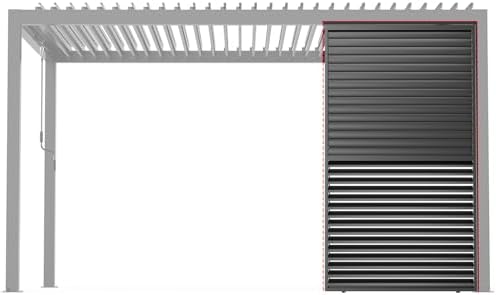 Aluminum Louver Privacy Wall Panel, Height 85.8 inches, 1/3 Coverage for 10-13ft Pergola, Weather Resistant (Black Aluminium Side Louvers for 1/3 13FT Side)