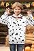 IIMMER Tween Girls&Boys Halloween Casual Hoodies Cute Sweatshirt Ribbed Cuffs Fashion Pullover White & Black Spots 7-8 Years