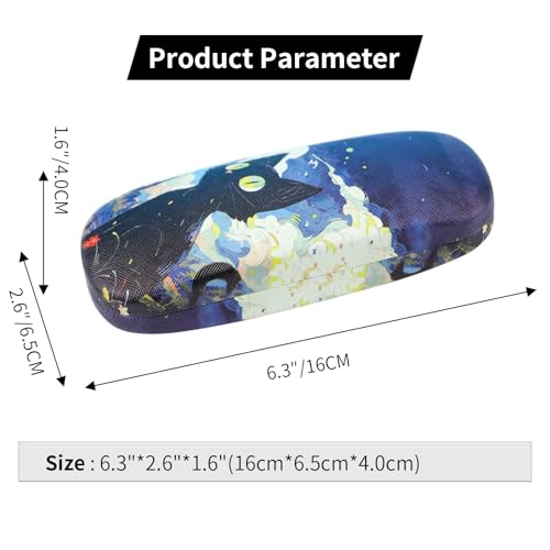 Image of PERFECTSIGHT Hard Shell Eyeglasses Case, PU Leather Protective Glasses Case, Cute Eyeglass Case for Women Men Girls