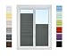 Produktbild Plissee Rollo NACH MAß zum Anschrauben | TOP QUALITÄT Pearl Stoffkollektion | Halterungen zum Schrauben | Faltrollo Jalousie, Sichtschutz, Sonnenschutz Fenster (Grafit, B: 41-50cm, H: 40-69cm)