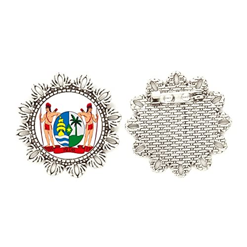 Broche de gancho de Surinam regalo cultural con flor de plata