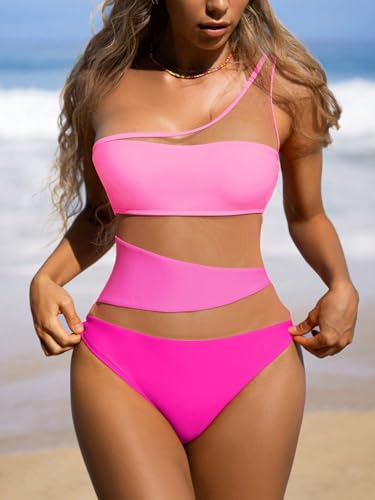 SISKIN Bathing Suit for Women, One - Shoulder Swim Suits for Women 2025, Sexy Mesh One - Piece Womens Swimsuits4