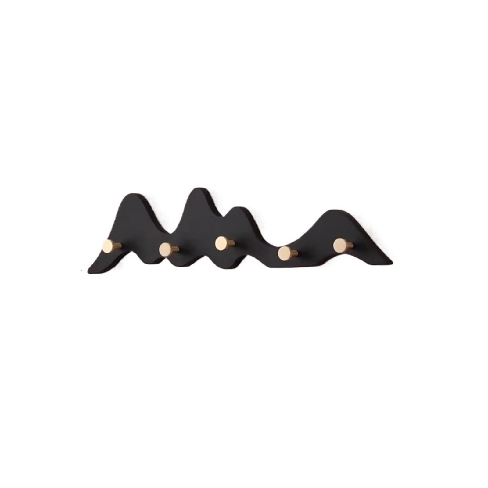 YQINQIN83B Coat Hangers Wood and Brass Wall-Mounted Coat Rack: A Creative Hook for Bedroom(Black,Large)