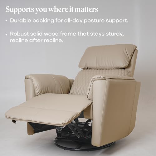 Image of SleepyCat Enso Motorised Recliner I Motorised Single Recliner I Ultimate Lounging Sofa I Ergonomic Design I Contouring Support I Premium Upholstery I Premium Leatherette I Sand Beige
