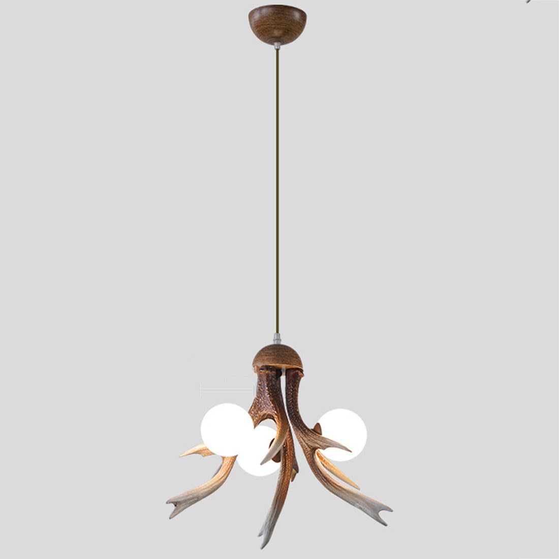 KXEcoLife G9 creative antler lamp, Scandinavian chandelier, entrance decorative for restaurant bar card seat cafe B&B log cabin chandelier,E