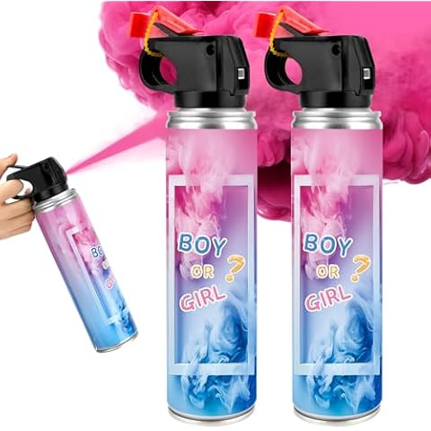 QIYVLOS Gender Reveal Fire Extinguisher 2 Packs, Gender Reveal Smoker Bomb, Gender Reveal Ideas, Baby Girl Reveal Party Ideas for Gender Reveal Decorations (Large, Pink) Cover