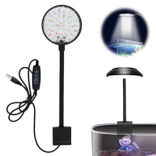 水族館 クリップライト 照明小型成長ライト クリップ式水槽ライト タイマー付き 28個ランプ 3段调光でき 10階段の光量 6W 360角度調節可能 小型・軽量・高輝度 低エネルギー 水族館 水草育成 水槽照明 ワイドクリップ 熱帯魚 メダカ 金魚に最適