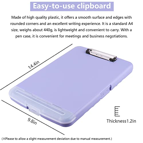 image for SFLHHDM Clipboard with Storage, Clip Boards 8.5x11, Plastic Clipboard 