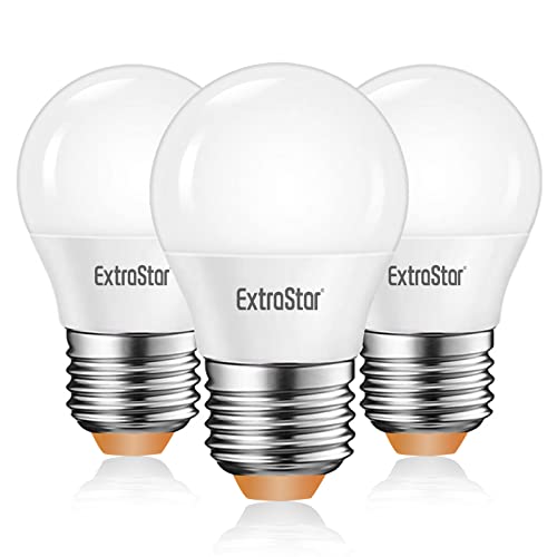 EXTRASTAR E27 LED Light Screw Bulb 6W, Cool White 6500K Daylight Energy Saving, 42W Equipment, Golf Ball Bulbs, 510LM, Non-Dimmable, 3 Count