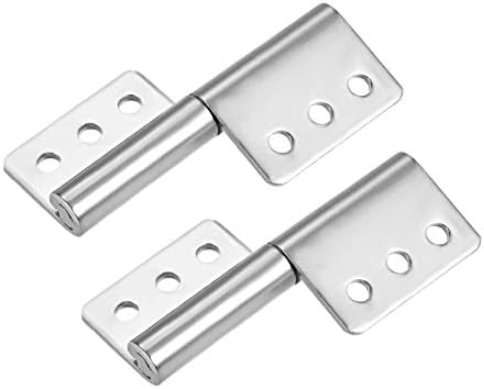 uxcell Lift Off Hinge, Stainless Steel Slip Joint Flag Hinges Left Hand Cabinet Door, 4inch Long 6 Holes, 2pcs