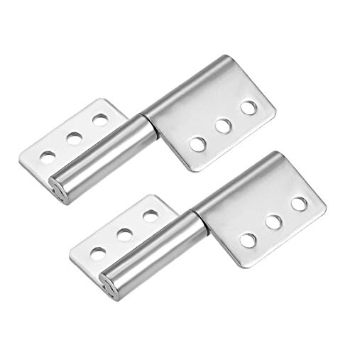 Uxcell Lift Off Hinge, Stainless Steel Slip Joint Flag Hinges Left Hand Cabinet Door, 4Inch Long 6 Holes, 2Pcs #TOP4
