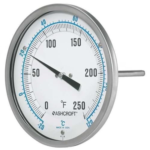 Image of ASHCROFT Dial Thermometer,Bi-Metallic,SS Case 50EI60R
