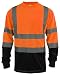 L&M Hi Vis Class 3 T Shirt Reflective Safety Lime Orange Short Long Sleeve HIGH Visibility, Black Bottom (Orange_L, X-Large)
