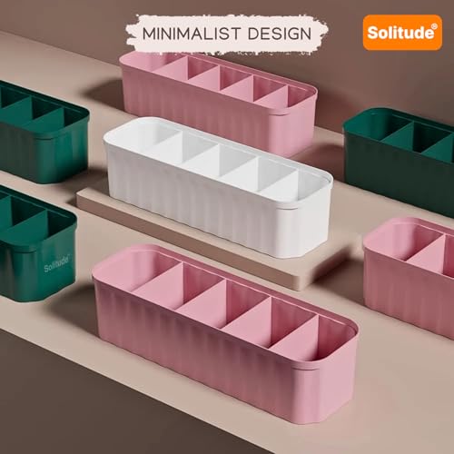 Image of Solitude 2 Pcs Wardrobe Innerwear Organizer for Socks, Undergarments, Makeup, Ties, Cosmetics, Scarves Organizer for Wardrobe Closet Storage Dividers for Household (Multicolor)