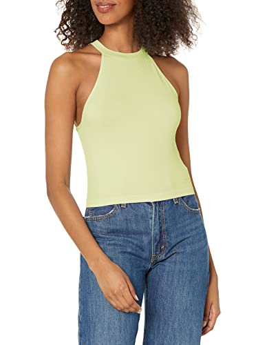 Photo de GUESS Haut sans manches Tori avec dentelle sans couture pour femme, Vert miel, Taille S