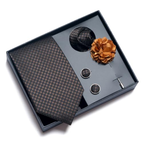Image of joy alice 70 Colors Ties Set Men Mixed Color Necktie Handkerchief Cufflinks Brooch 3.15 Formal