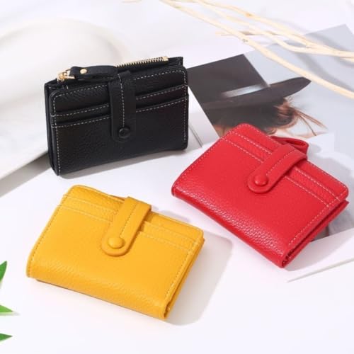 Women's Compact Textured Wallet with Coin Pocket - Multi-Card Organizer in Classic Colors(#1)3