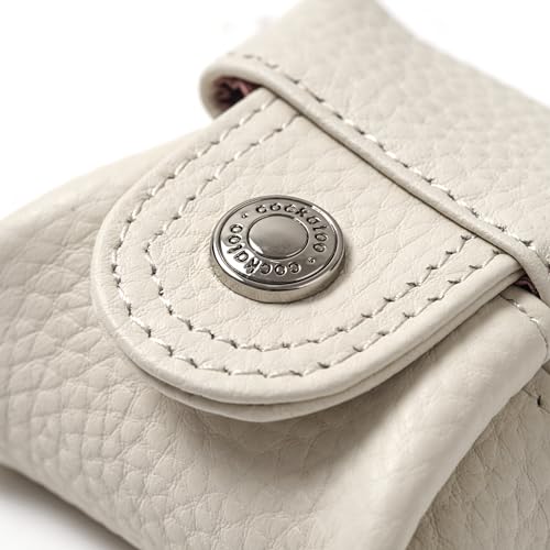 Image of Cockatoo Genuine Leather Coin Pouch Change Holder Mini Snap Pocket Wallet for Men Women (Set of L&S,Ercu)