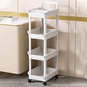 Hdhdhj Kunststoff-Badrollwagen 4-stufig Weiß