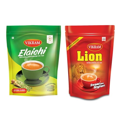 Vikram Elaichi 1kg & Lion 1kg Tea Combo