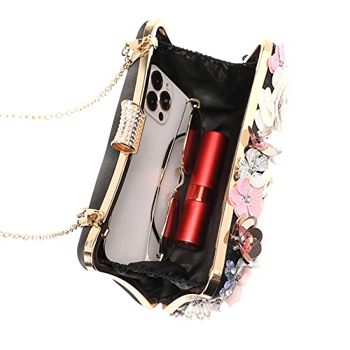 Image of LETODE Flower Clutch Purse Evening Bag for Women Formal Party Handbag Chain Strap Shoulder Bag