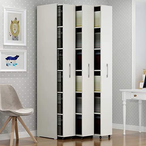 Fifor Removable Sliding Narrow Bookcase (Built-In 5 Shelves), 1-4 Side Drawer Invisible Bookshelves With Wheels, Height Adjustable (Size : 28 * 45 * 180Cm) #TOP3