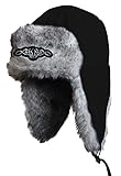 wind- und wasserabweisend Fan-O-Menal Chapka Pilotenmütze mit Stickerei Tribal 60010-22 schwarz - Verschiedene Größen zur Wahl Größe S/M