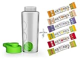 MCM Nutrition Sample Pack – Shaker Cup with Six Exogenous Ketones Drink Mix Packets That Boost Energy (1 Shaker Cup & 6 Single-Use Packets) - Instant Keto Mix as a Ketones Supplement for Ketosis