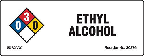 Étiquettes polyester pour matières chimiques Brady 20376LS en lot de 50 pour flacons de laboratoire