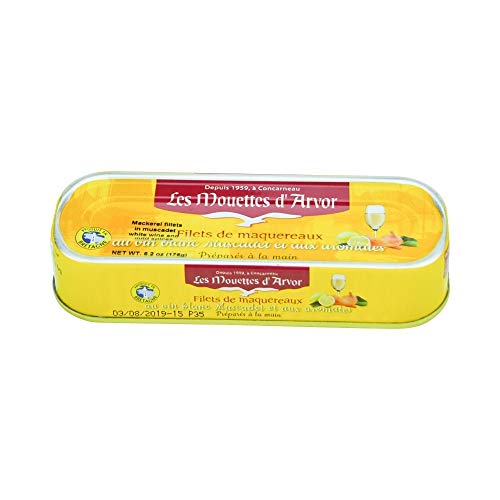 Mouettes d'Arvor French Fillets of Mackerel - Filets de Maquereaux White Wine and Mild Spices 6.0 oz