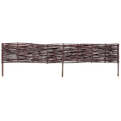 KADAX 10er Set Beetbegrenzung aus Weide 120 x 20 cm Weidengeflecht für Beete, Gartenwege und Rasen, natürliche Abgrenzung für Blumen und Gemüse