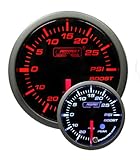 Boost Gauge-60mm Electrical Amber/White Premium Series with Peak Recall and Warning 60mm (2 3/8')