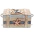 CoTa Global Neptune Wooden Jewelry Box - Handcrafted Nautical Trinket with Starfish and Boat Anchor Decorations, Accent Tabletop Home Decor, Beach Starfish Jewelry Storage Organizer - 6.5 Inches