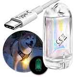 DOKEEP 犬散歩 ライト 犬猫用 ペンダントライト LED 充電式 夜間 散歩用 犬の安全のために 首輪 光る キラキラ 11g 超ミニ LEDライト 防水 調節可能 簡潔 軽い 超小型犬~超大型犬に対応 ペット用品 (電球色 蓄光)