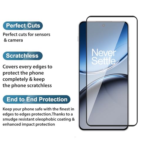 POPIO Military-Grade Gorilla Tempered Glass For Oneplus Nord 4 (Black) 9H Hardness, Edge-to-Edge Full Coverage, Anti-Scratch, Bubble-Free, Ultra Clear HD Glass, Oleophobic Coating, Face ID Compatible
