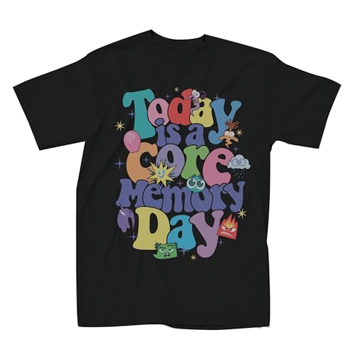 Disney Pixar Inside Out 2 Core Memory Day Adult T-Shirt(Black X-Large)