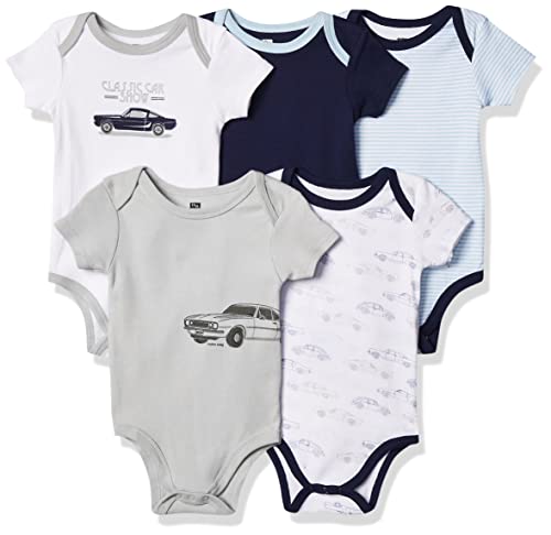 Hudson Baby Unisex Baby Cotton Bodysuits Car, 9-12 Months