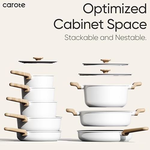 CAROTE 11pcs Pots and Pans Set Non Stick, Premium Cooking Sets, Kitchen Cookwares, Induction Cookware Set, Pot and Pan, Cooking Set