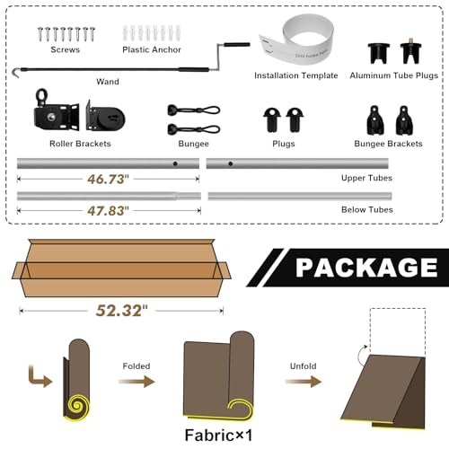 Image of Artpuch Patio Shades Roll Up Outdoor Roller Shade (6'Wx6'H), Cordless Exterior Roller Blinds Cloth for Porch Pergola Gazebo, Gray