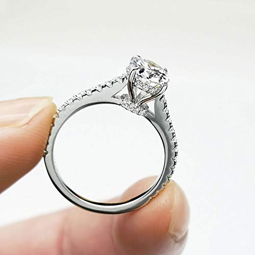 Bo.Dream 1.5ct/2ct Oval Cut Cubic Zirconia CZ Engagement Ring Rhodium Plated Sterling Silver3