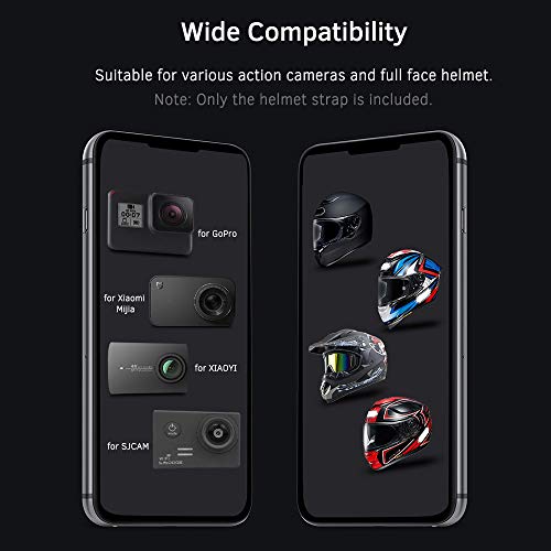 Docooler Suporte de câmera de ação para capacete de motocicleta compatível com GoPro Hero 7/6/5/4/3