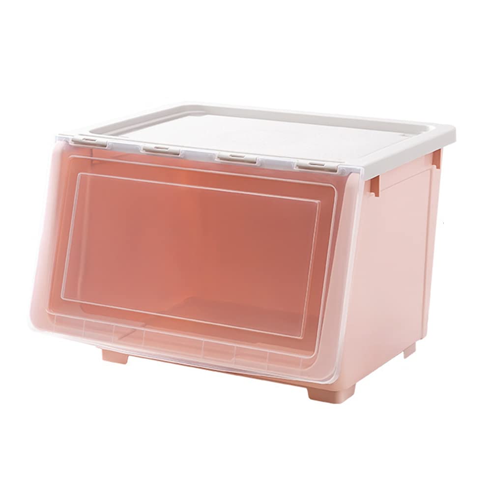 Boîte de rangement empilable avec couvercle hermétique et roues grand confort