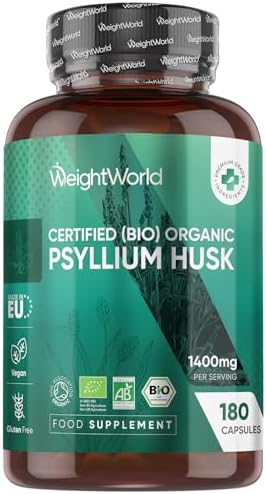 WeightWorld Organic Psyllium Husk Capsules | 1400mg per Serving |...