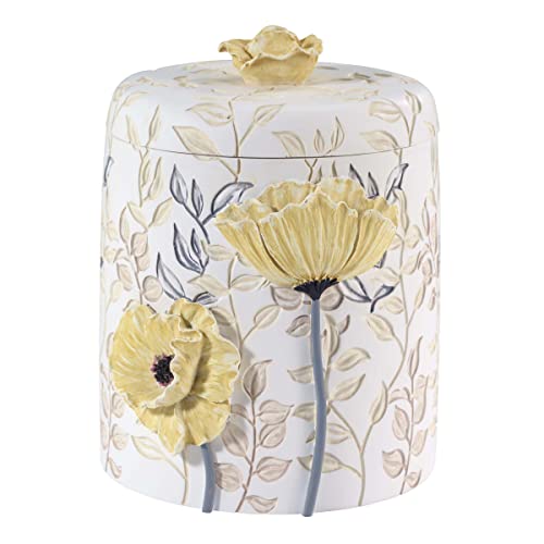 Avanti Linens - Covered Jar, Guest Bathroom Essentials, Floral Inspired Home Decor (Marielle Collection)