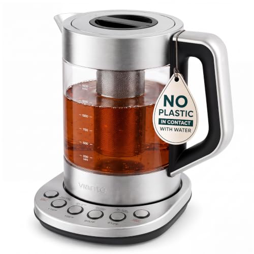 Viante Alba Electric Tea Kettle With Infuser, No Plastic, 1.5L