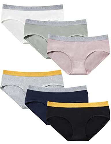 Kiench Teens Underwear Cotton Big Girls' Hipster Panties Tag Free 6-Pack