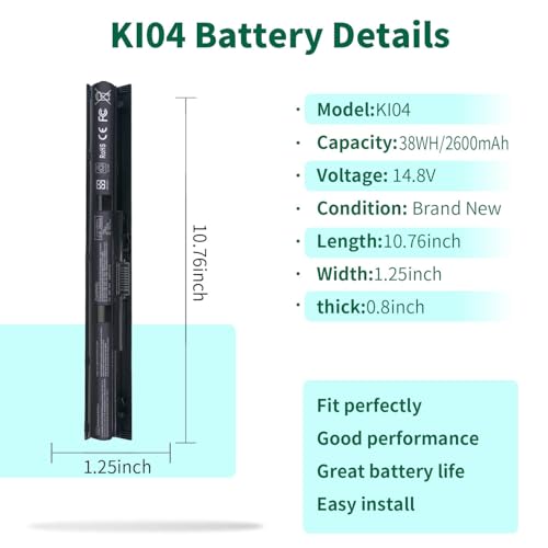 Image of 800049-001 KI04 Notebook Battery for HP Pavilion 15-ab 15-an 17-g 15t-ab100 17t-g100 17t-s100 cto Series 15-ab143cl 15-ab223cl 15-ab153nr 15-an044nr 14-ab166us 17-ab220nr 17-g133cl 800009-421 TPN-Q158