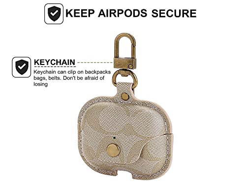 Airpods 3 Leather Case,With Keychain,Perfect Luxury Elegant Design Airpods 3 Leather Case , For Airpods 3Rd Generation Case (2021)[Front Led Visible] [Support Wireless Charging] #TOP4